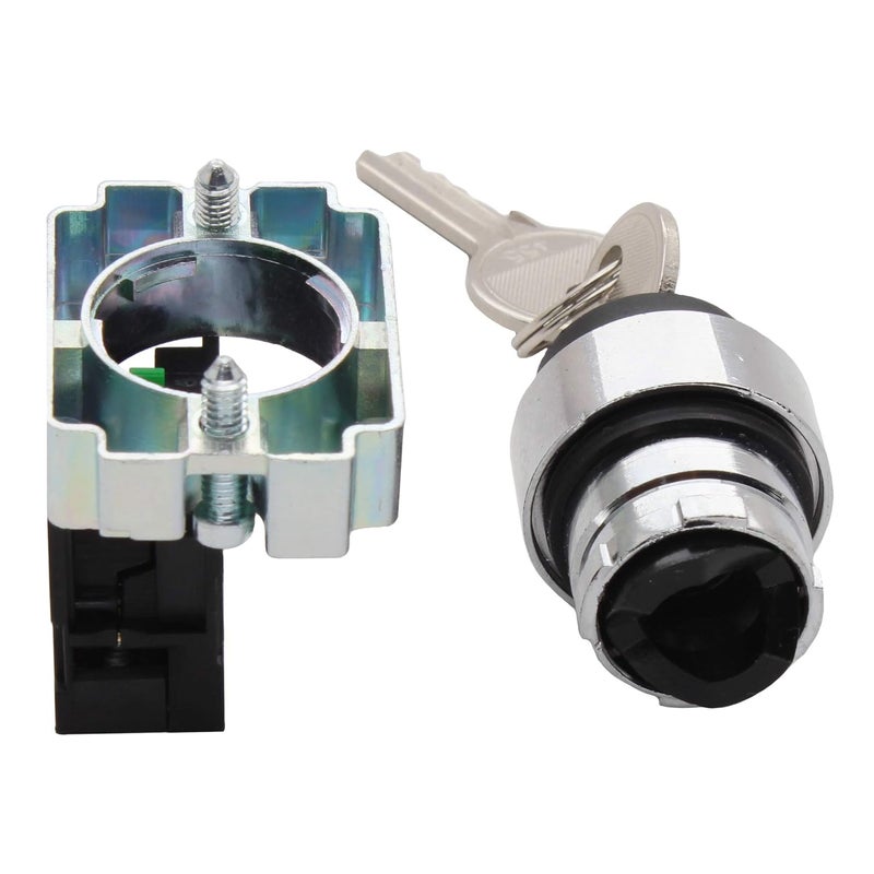 SHOPCORP 2 Position Maintained Selector Rotary Key Switch - Self-Lock Switch, 22mm Mounting Hole Size, 1NO Control Function, 415V Voltage and 10A Contact Current - XB2-BG21 Model - Image 4